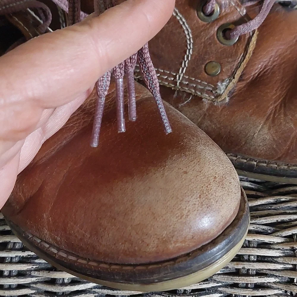 Crevo Men's Brown Leather Lace-Up Side-Zip Boots